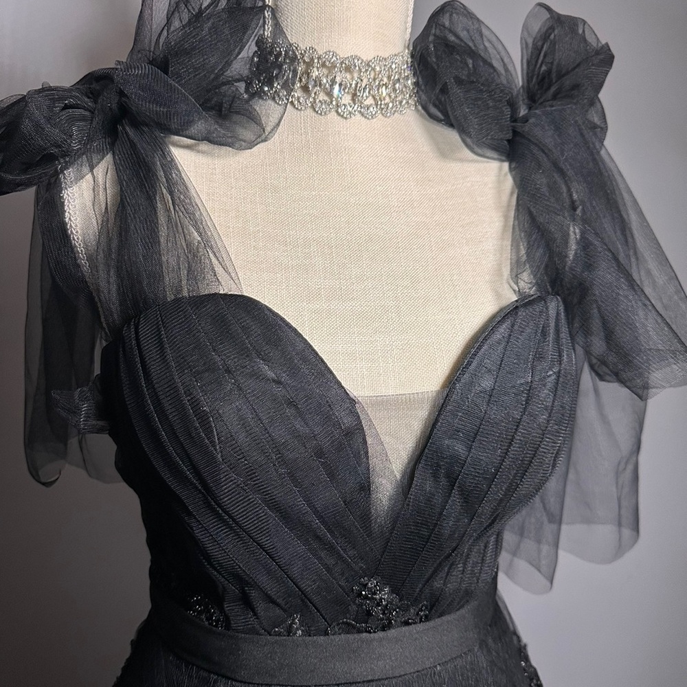 Black Wedding Dress Prom Dress Brand New  A-line Shoulder Bows Size US 2